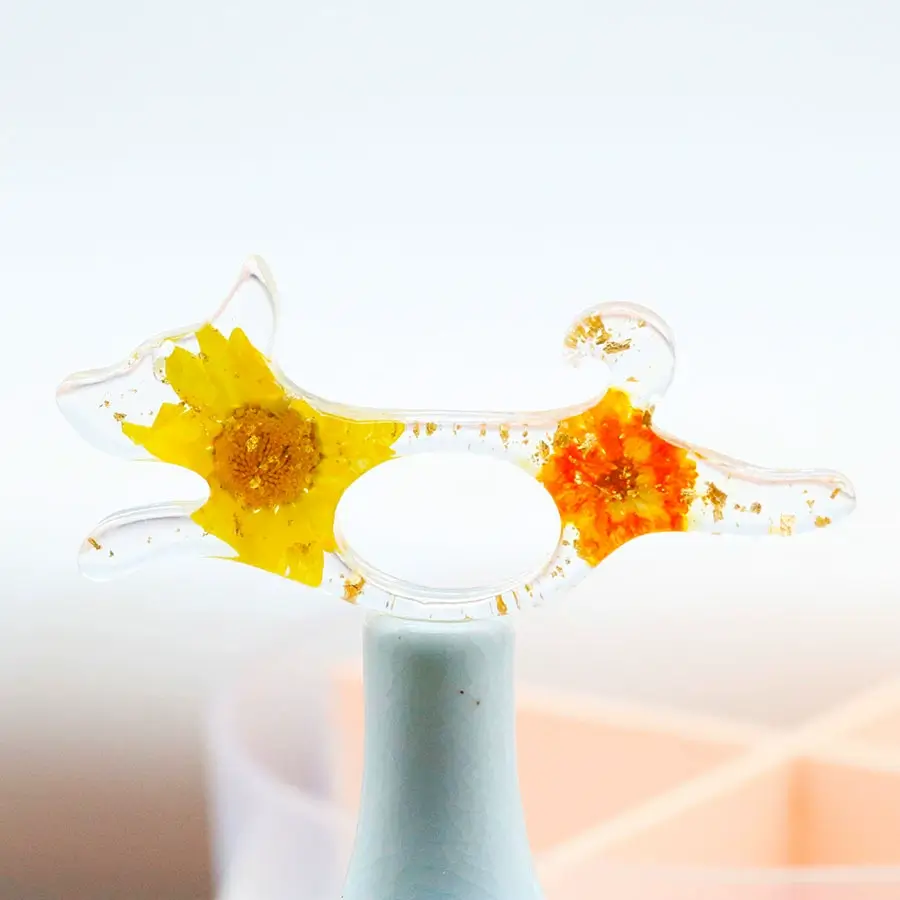 bague de lecture en résine forme de chiot